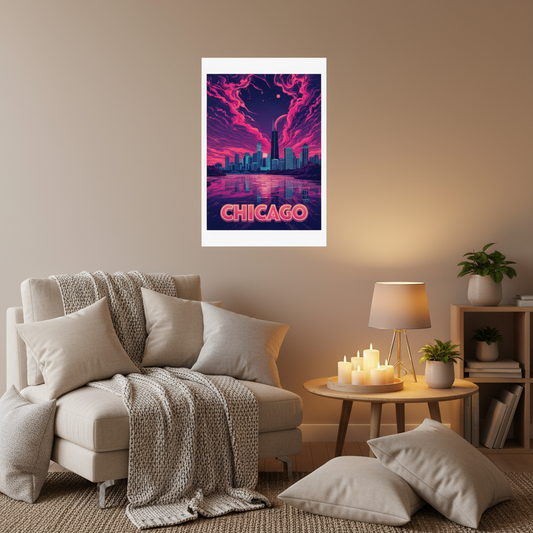 Chicago Psychedelic Travel Poster