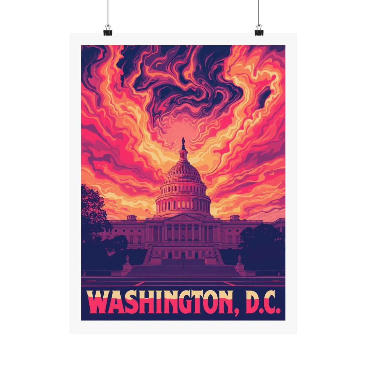 Washington, D.C. Psychedleic Travel Poster