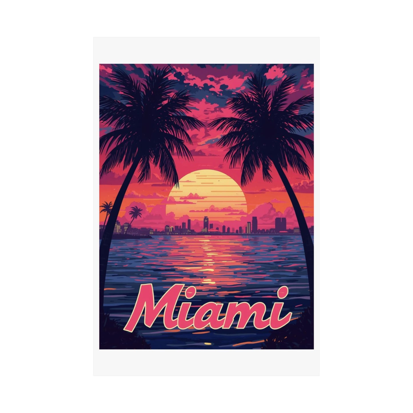 Miami Psychedelic Travel Poster