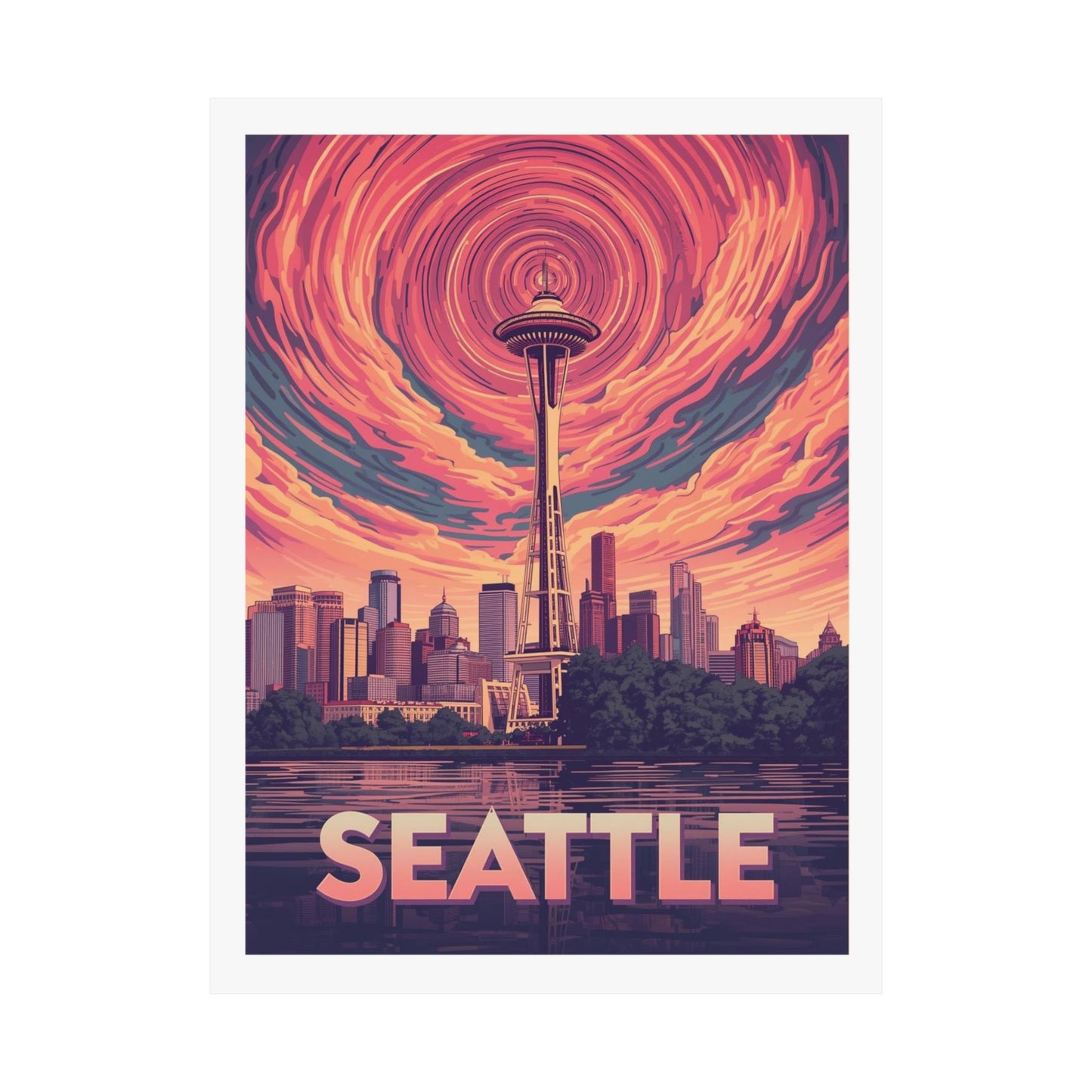 Seattle Psychedelic Travel Poster