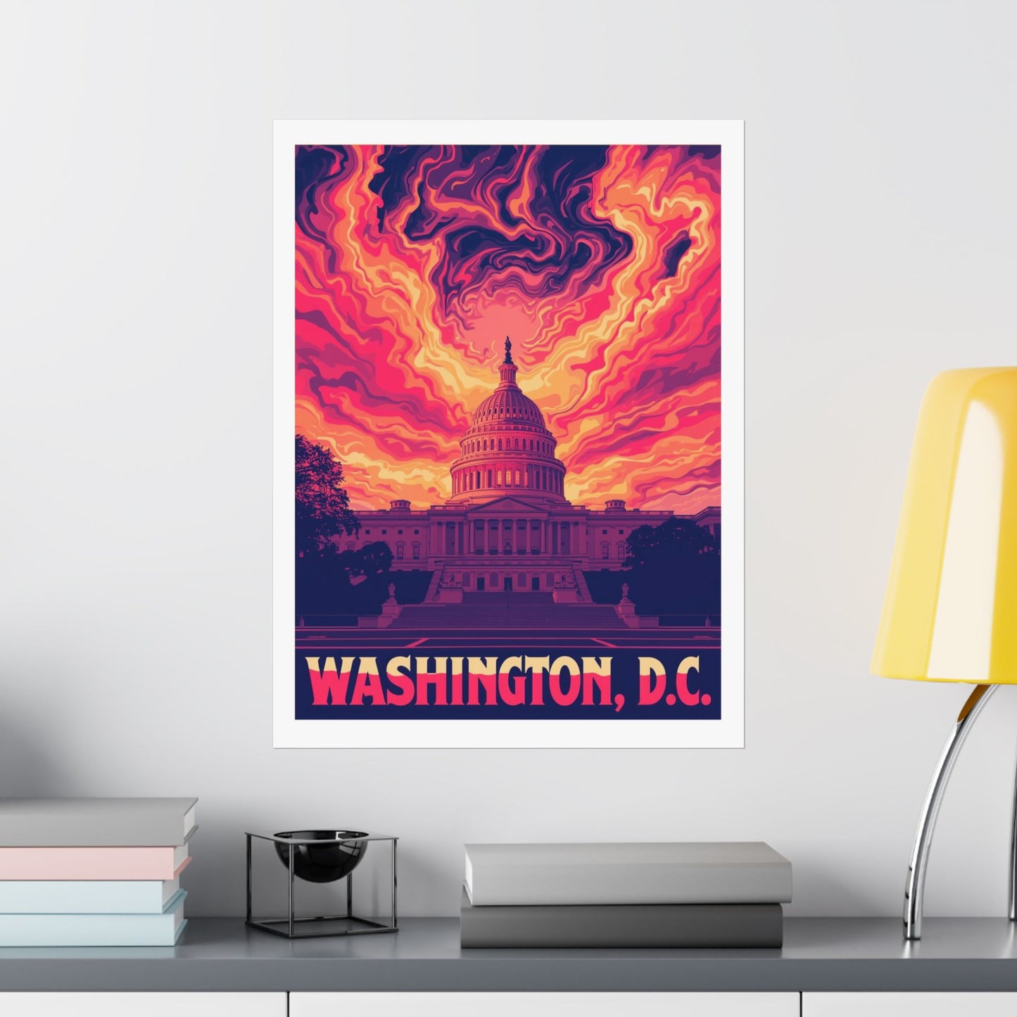 Washington, D.C. Psychedleic Travel Poster