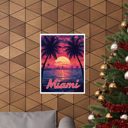 Miami Psychedelic Travel Poster