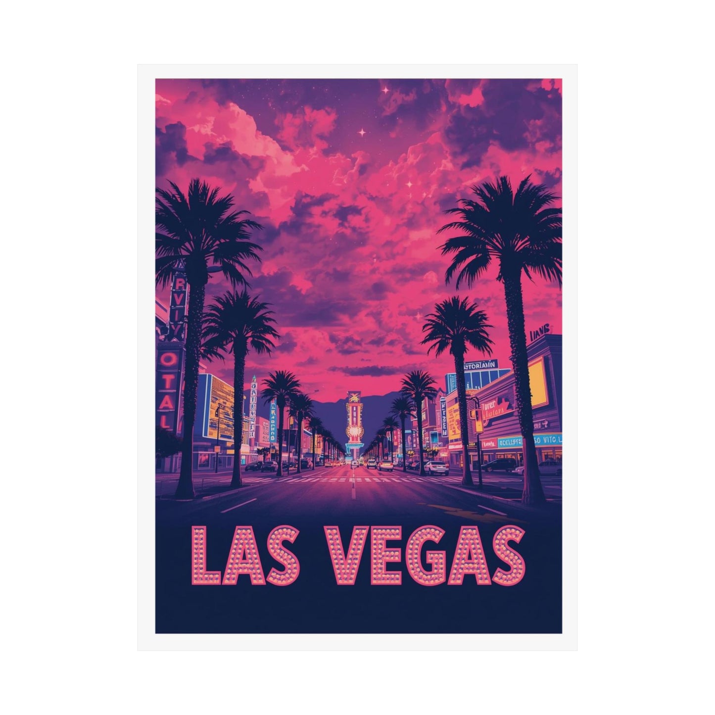 Las Vegas Psychedelic Travel Poster