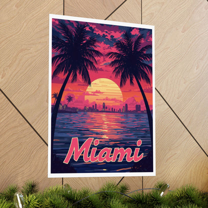 Miami Psychedelic Travel Poster