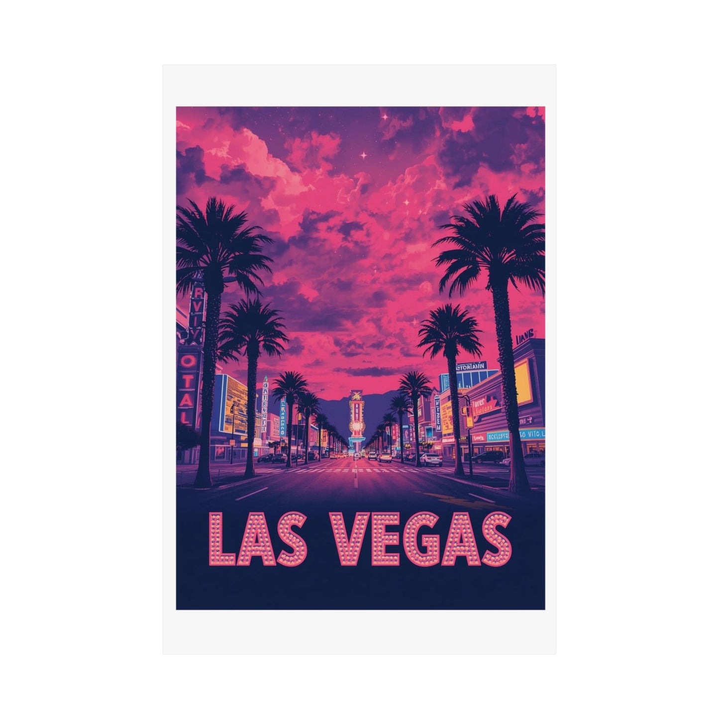 Las Vegas Psychedelic Travel Poster