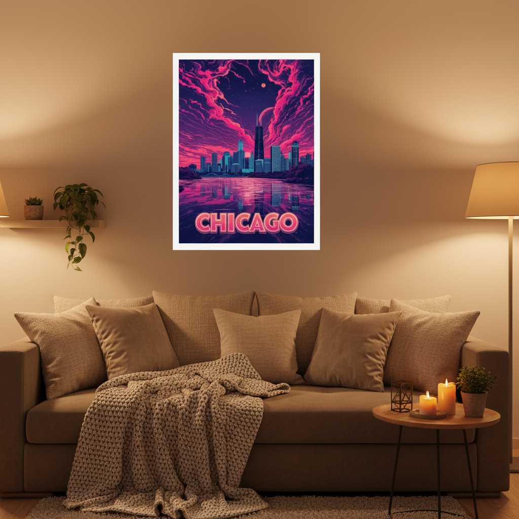 Chicago Psychedelic Travel Poster