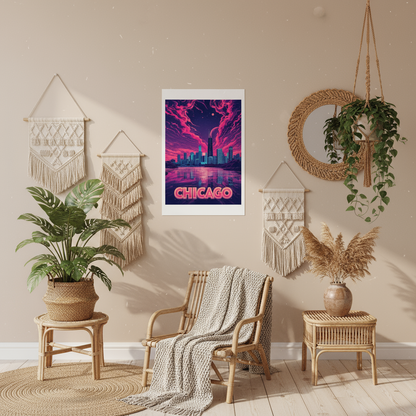 Chicago Psychedelic Travel Poster