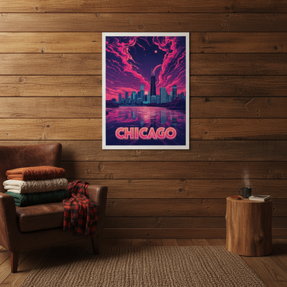 Chicago Psychedelic Travel Poster