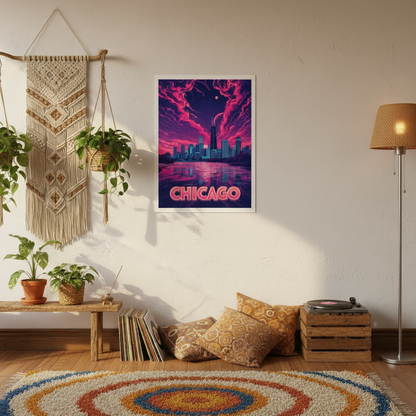 Chicago Psychedelic Travel Poster
