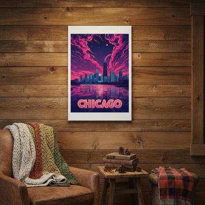 Chicago Psychedelic Travel Poster
