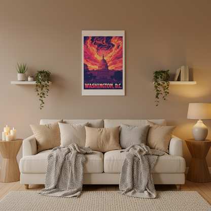 Washington, D.C. Psychedleic Travel Poster