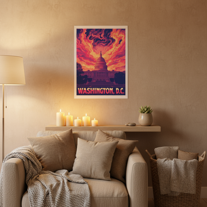 Washington, D.C. Psychedleic Travel Poster