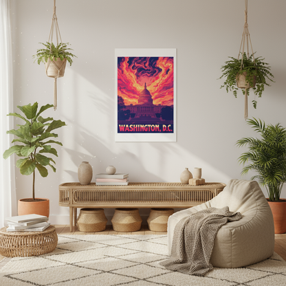 Washington, D.C. Psychedleic Travel Poster