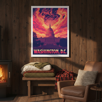 Washington, D.C. Psychedleic Travel Poster