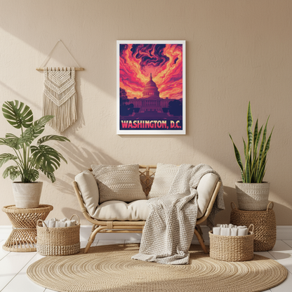 Washington, D.C. Psychedleic Travel Poster