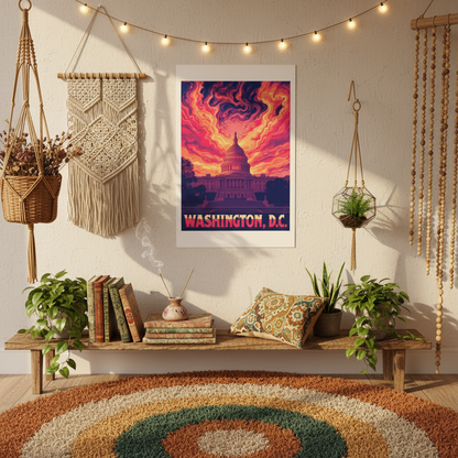 Washington, D.C. Psychedleic Travel Poster