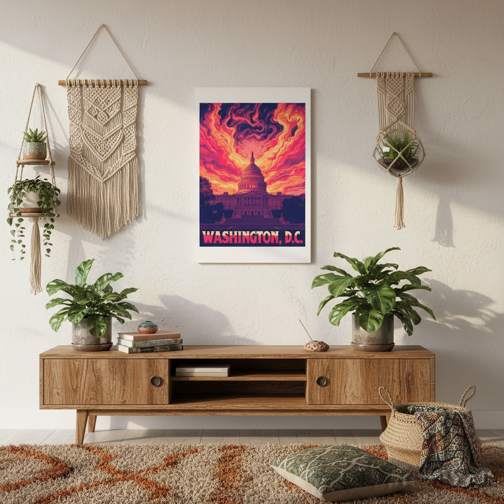 Washington, D.C. Psychedleic Travel Poster