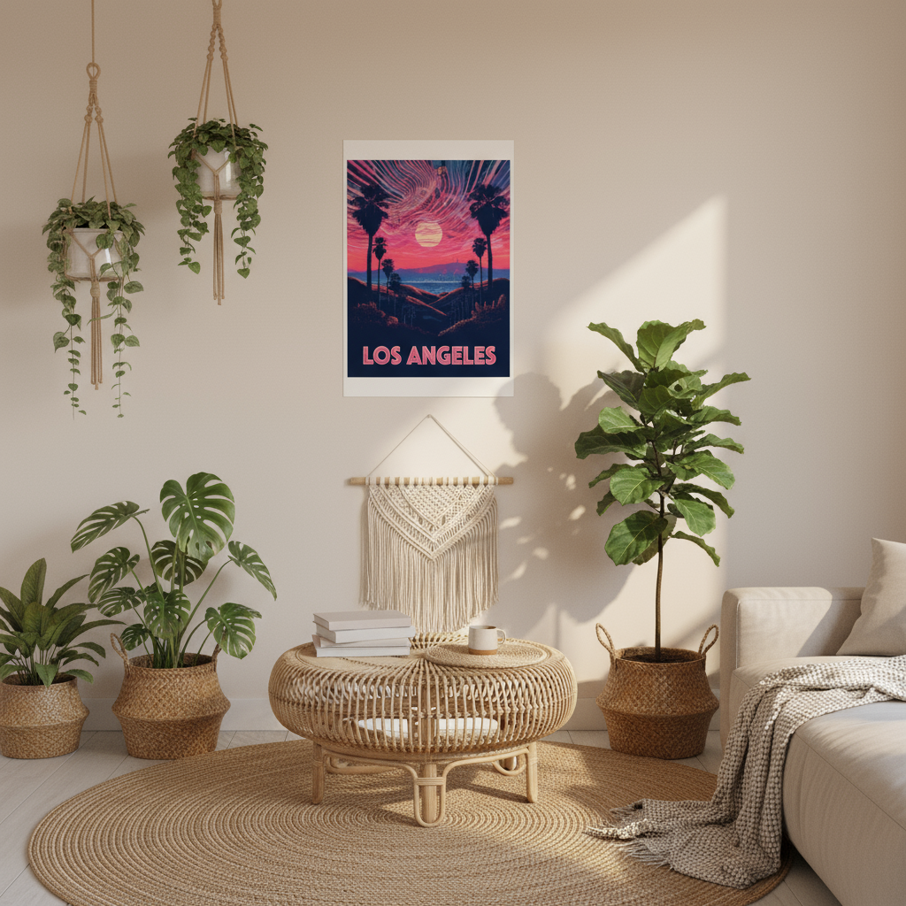 Los Angeles Psychedelic Travel Poster