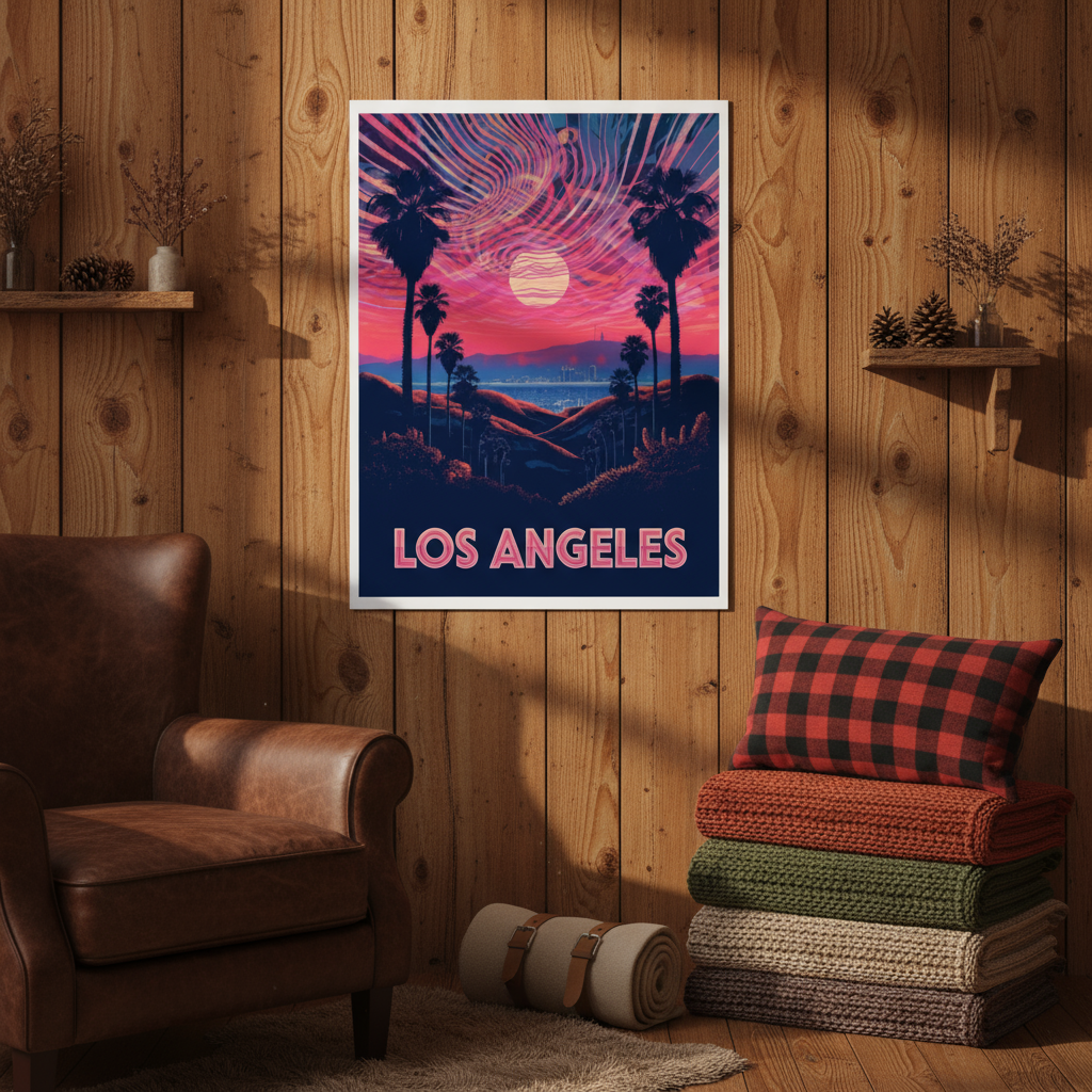 Los Angeles Psychedelic Travel Poster