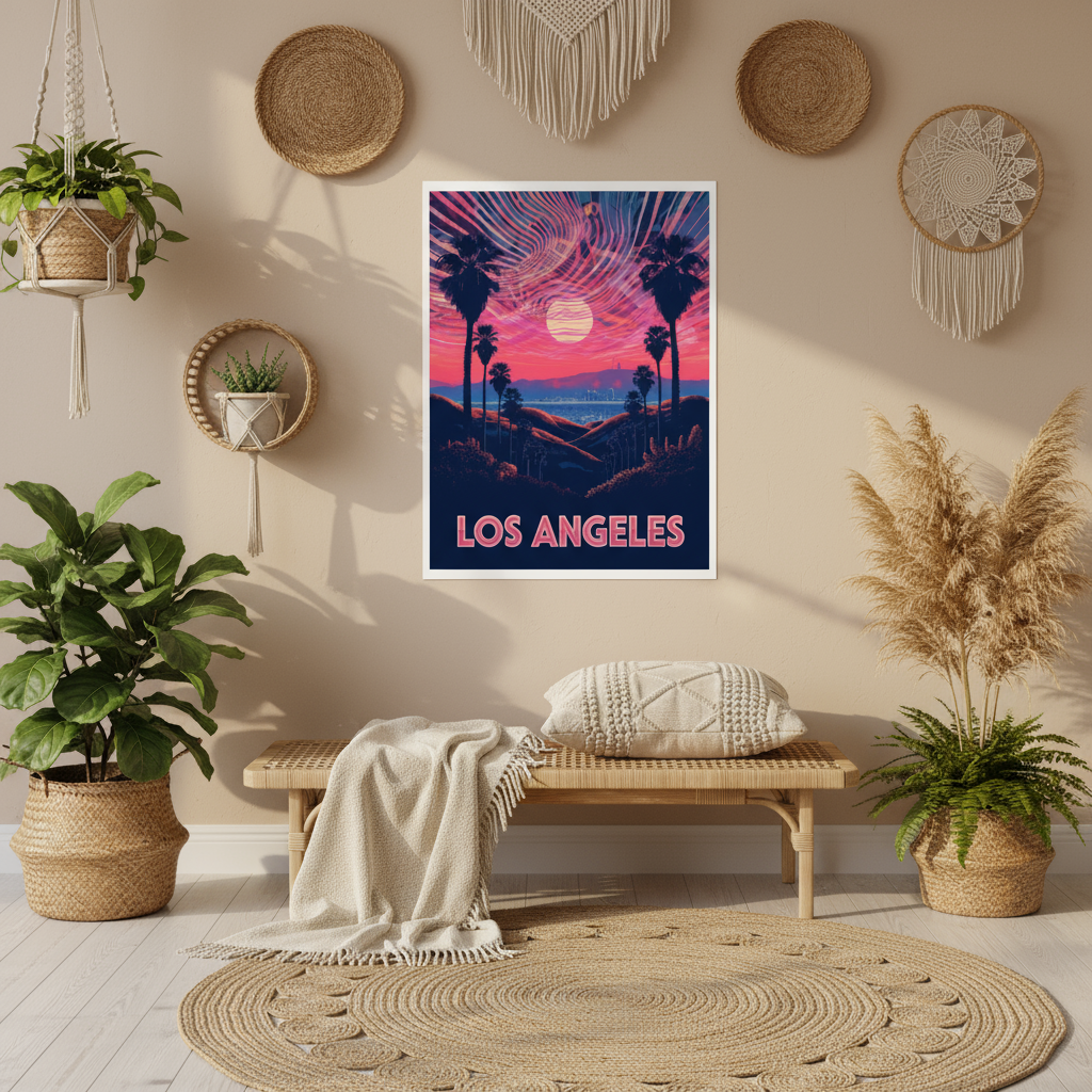 Los Angeles Psychedelic Travel Poster