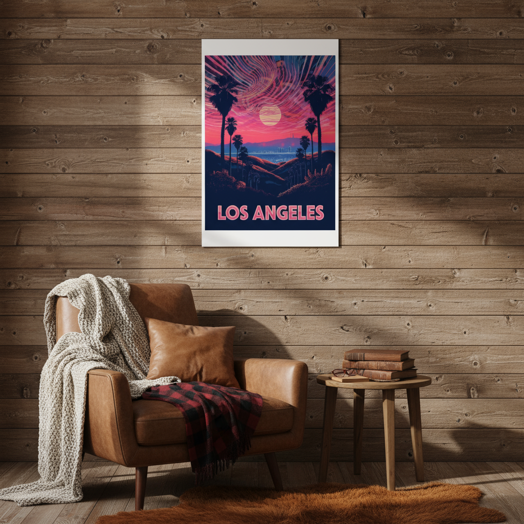 Los Angeles Psychedelic Travel Poster