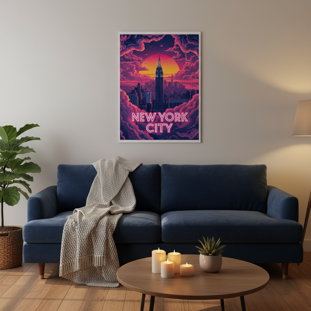 New York City Psychedelic Travel Poster