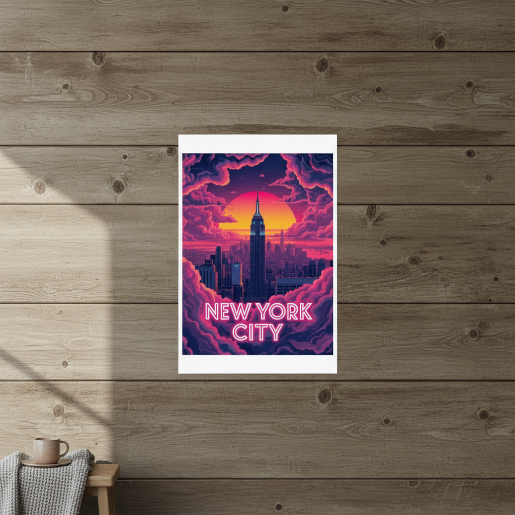 New York City Psychedelic Travel Poster
