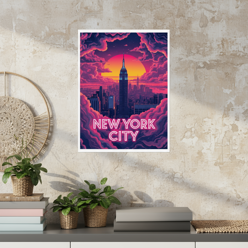 New York City Psychedelic Travel Poster