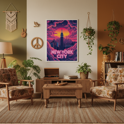 New York City Psychedelic Travel Poster