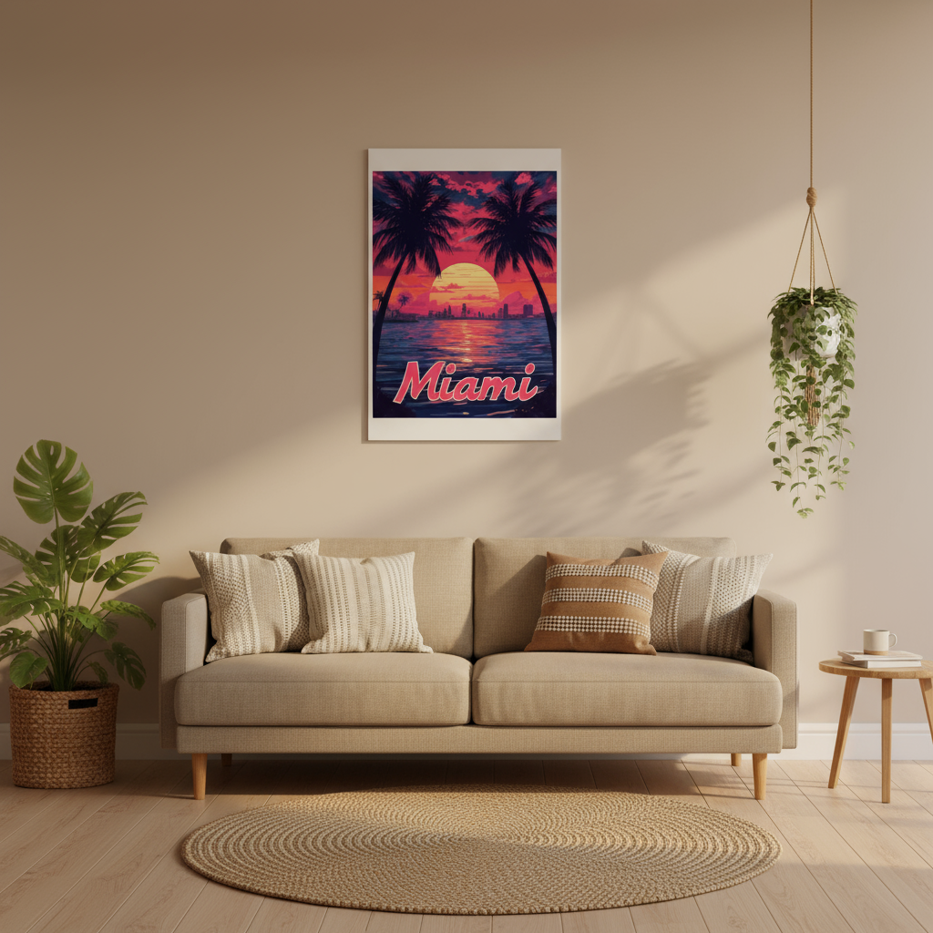 Miami Psychedelic Travel Poster