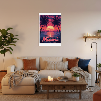Miami Psychedelic Travel Poster
