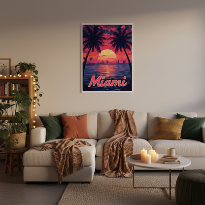 Miami Psychedelic Travel Poster