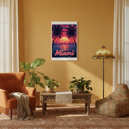 Miami Psychedelic Travel Poster