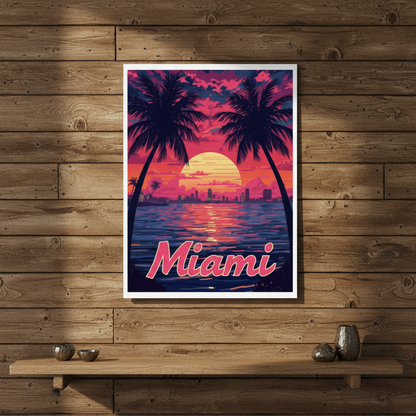 Miami Psychedelic Travel Poster