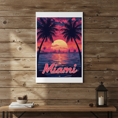 Miami Psychedelic Travel Poster