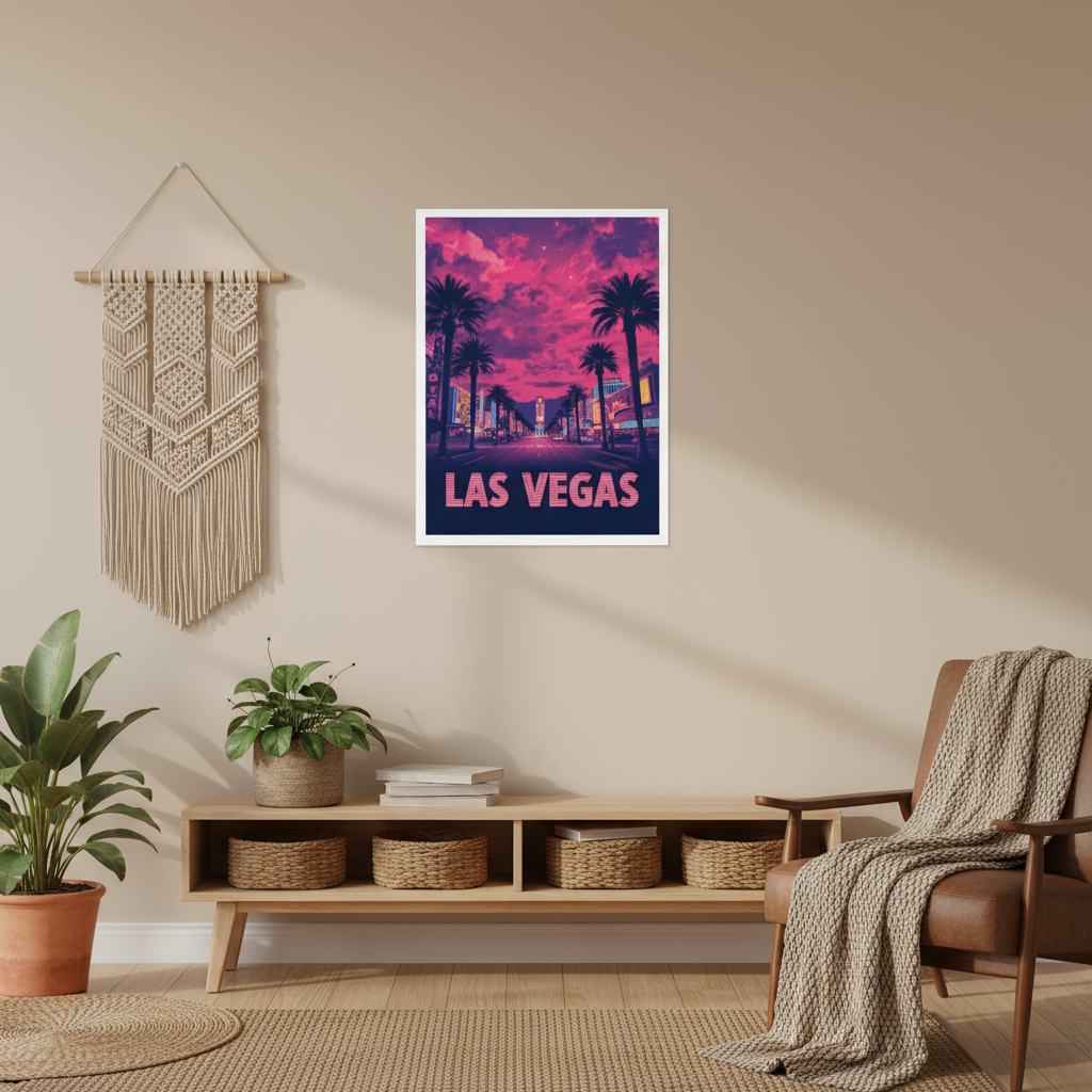 Las Vegas Psychedelic Travel Poster