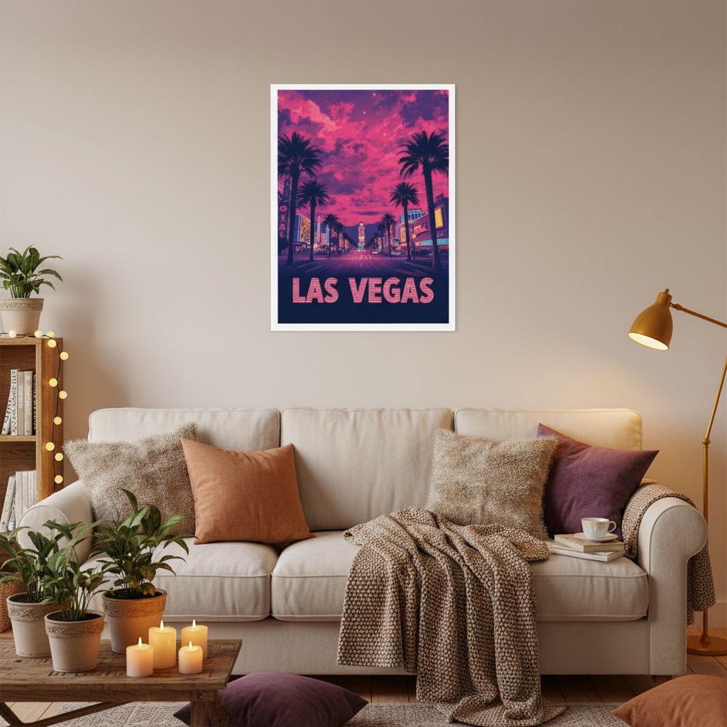 Las Vegas Psychedelic Travel Poster