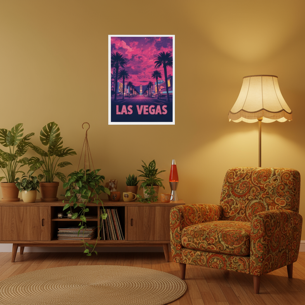 Las Vegas Psychedelic Travel Poster