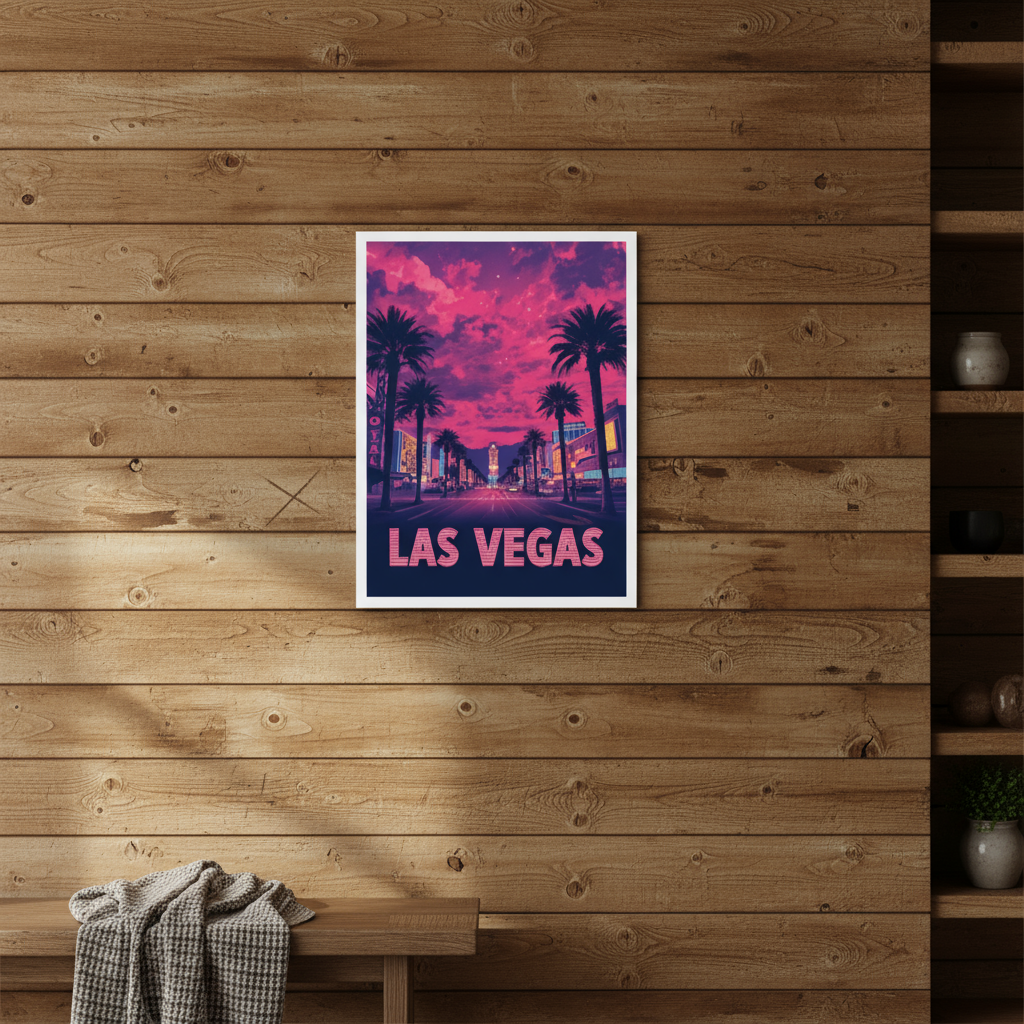 Las Vegas Psychedelic Travel Poster