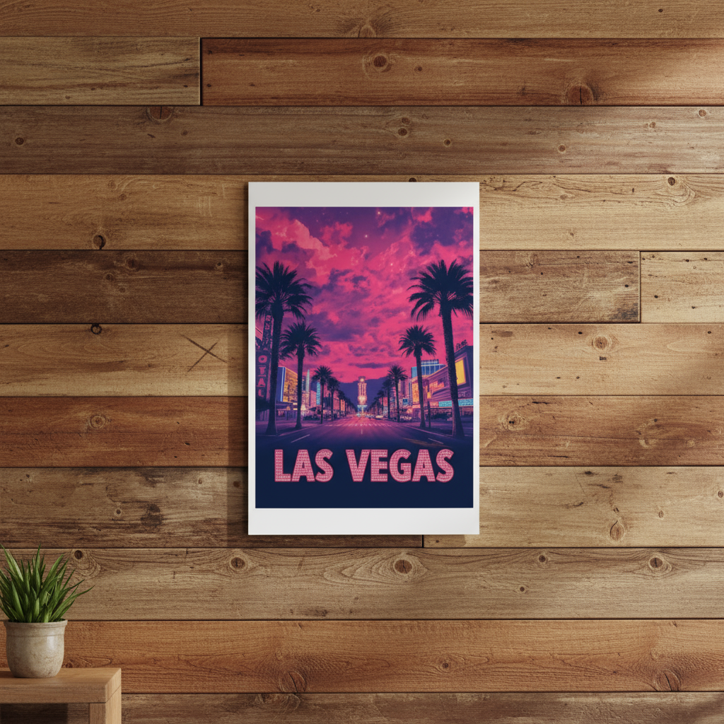 Las Vegas Psychedelic Travel Poster