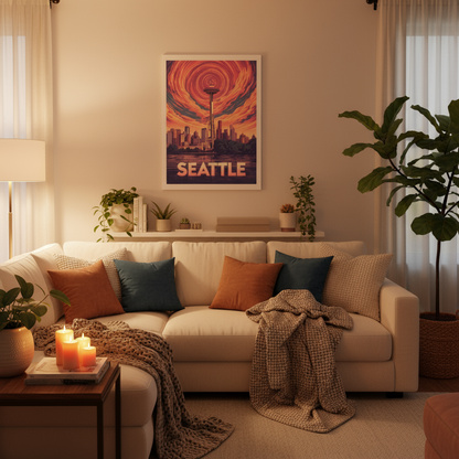 Seattle Psychedelic Travel Poster