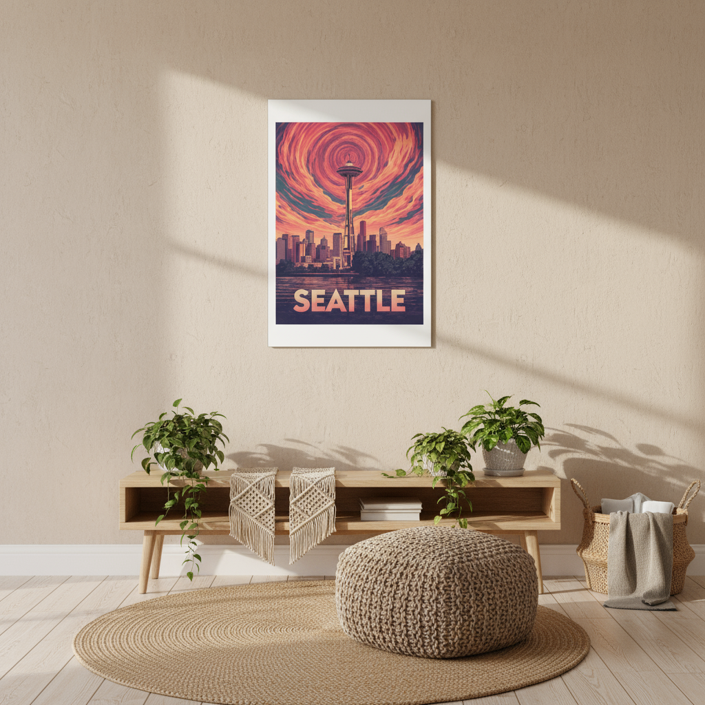 Seattle Psychedelic Travel Poster