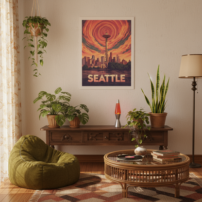 Seattle Psychedelic Travel Poster