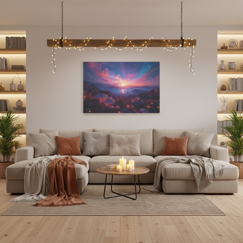 Psychedelic Landscape Canvas Wall Art