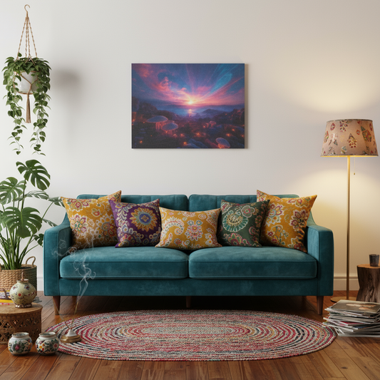 Psychedelic Landscape Canvas Wall Art