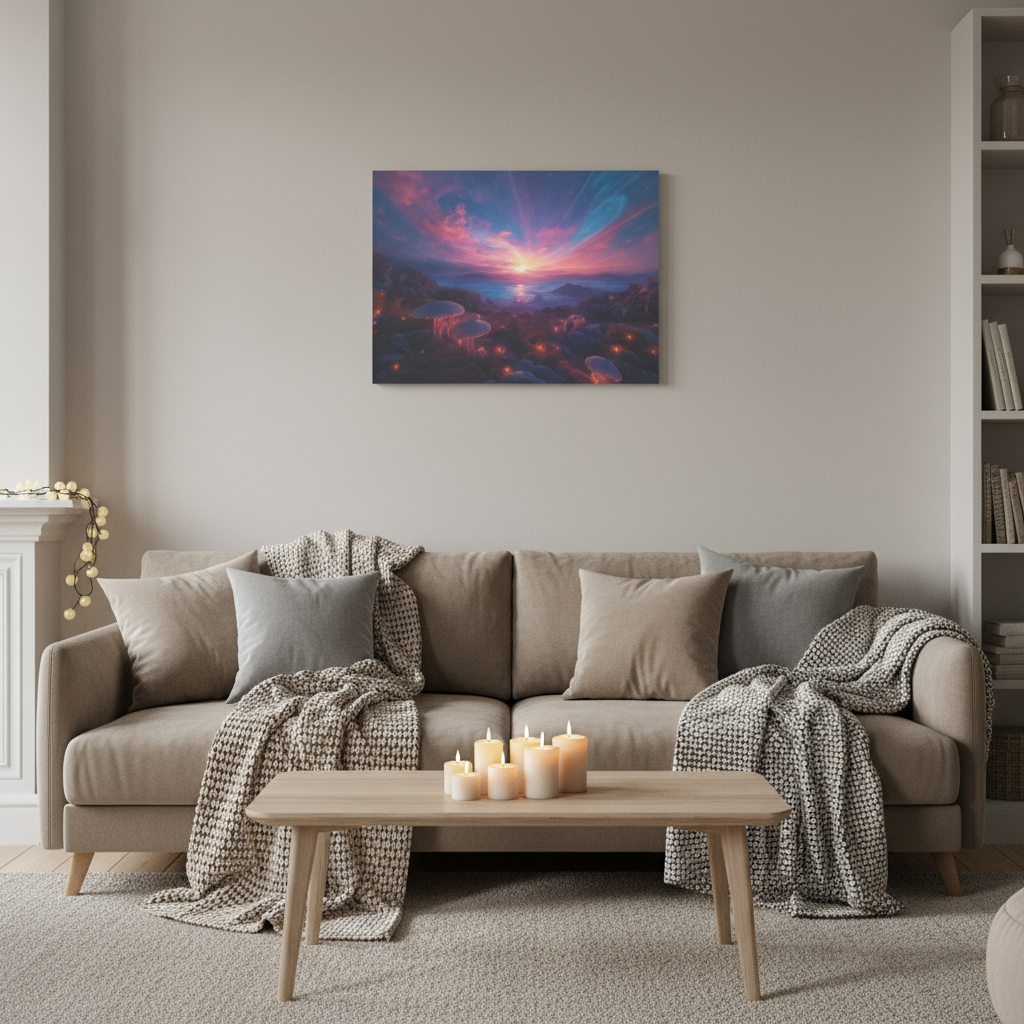 Psychedelic Landscape Canvas Wall Art