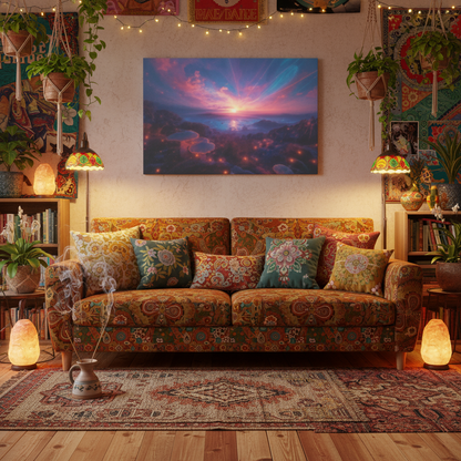 Psychedelic Landscape Canvas Wall Art
