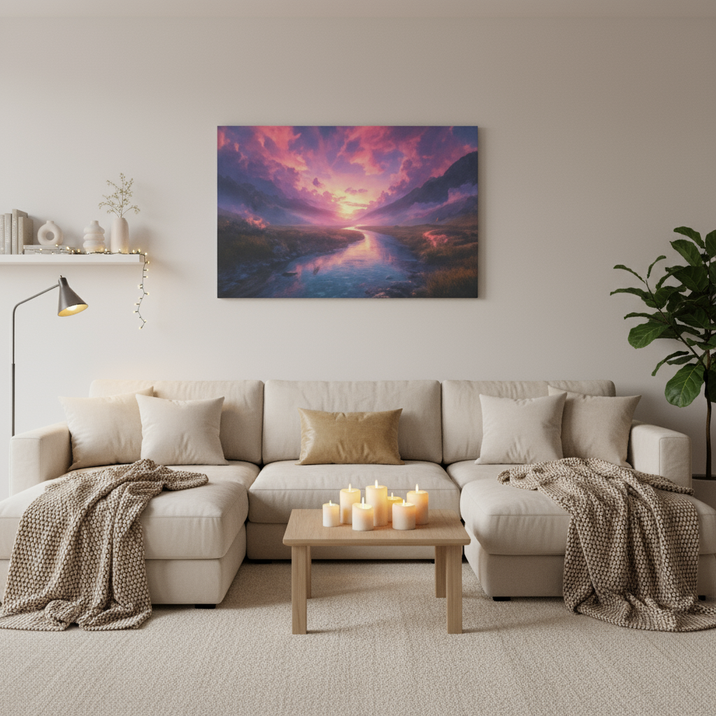 Psychedelic Landscape Canvas Wall Art