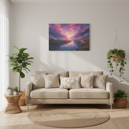 Psychedelic Landscape Canvas Wall Art