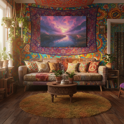 Psychedelic Landscape Canvas Wall Art
